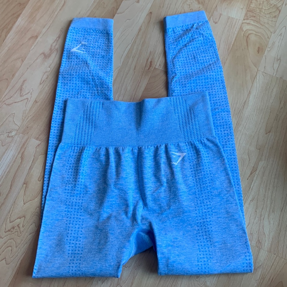 Gymshark seamless blue leggings size small.